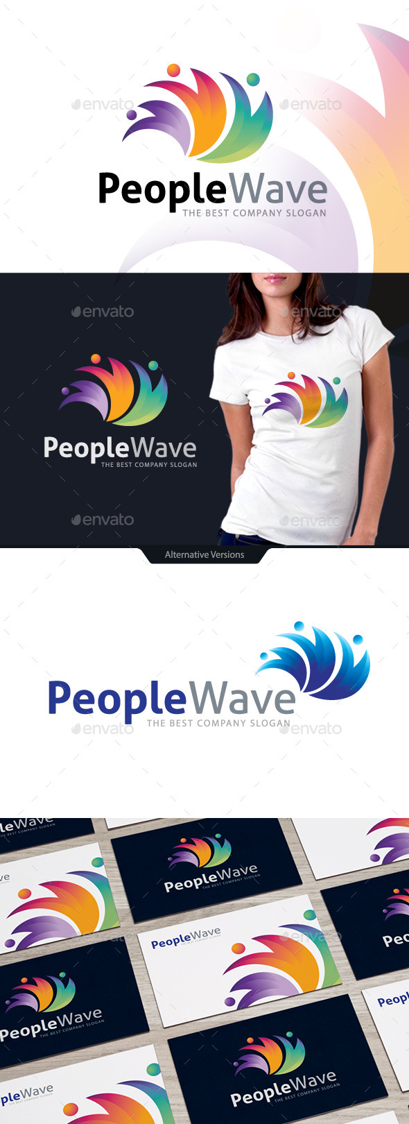 People Wave - Letters Logo Templates