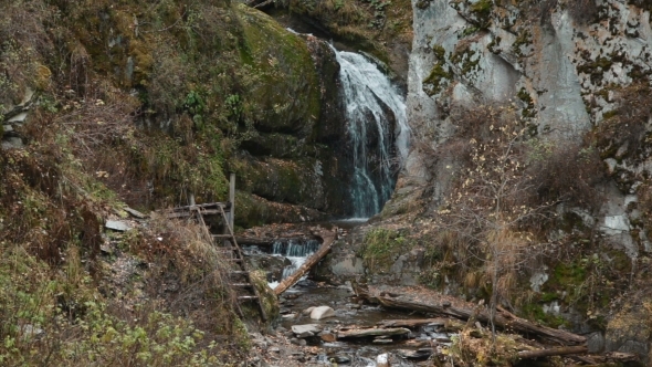 Waterfall In Mountains Of Altay Republic alt