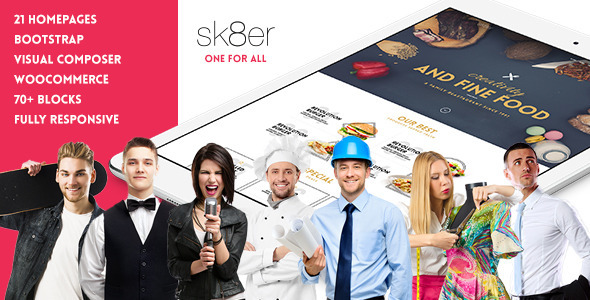 Sk8er - iOS8 Inspired Multi-Purpose Parallax Theme - Creative WordPress