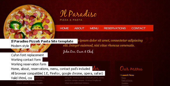 Il Paradiso PizzaPasta - ThemeForest 132161