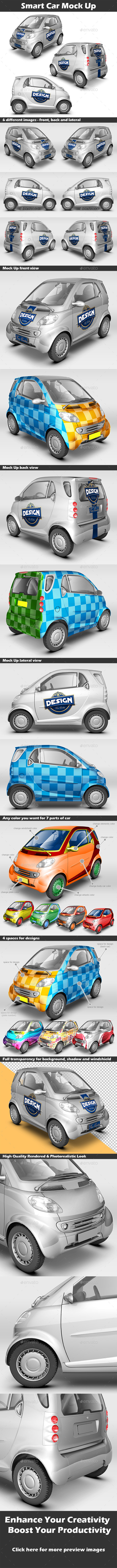 Smart Car Mock Up - Vehicle Wraps Print