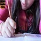 Girl doing Homeworks and Writing - VideoHive Item for Sale