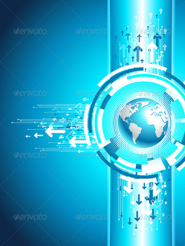 Map for business site. Vertical globe illustration - Backgrounds Business