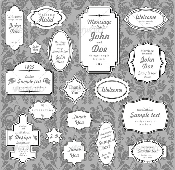 Set of ornate vector frames and ornaments - Web Elements