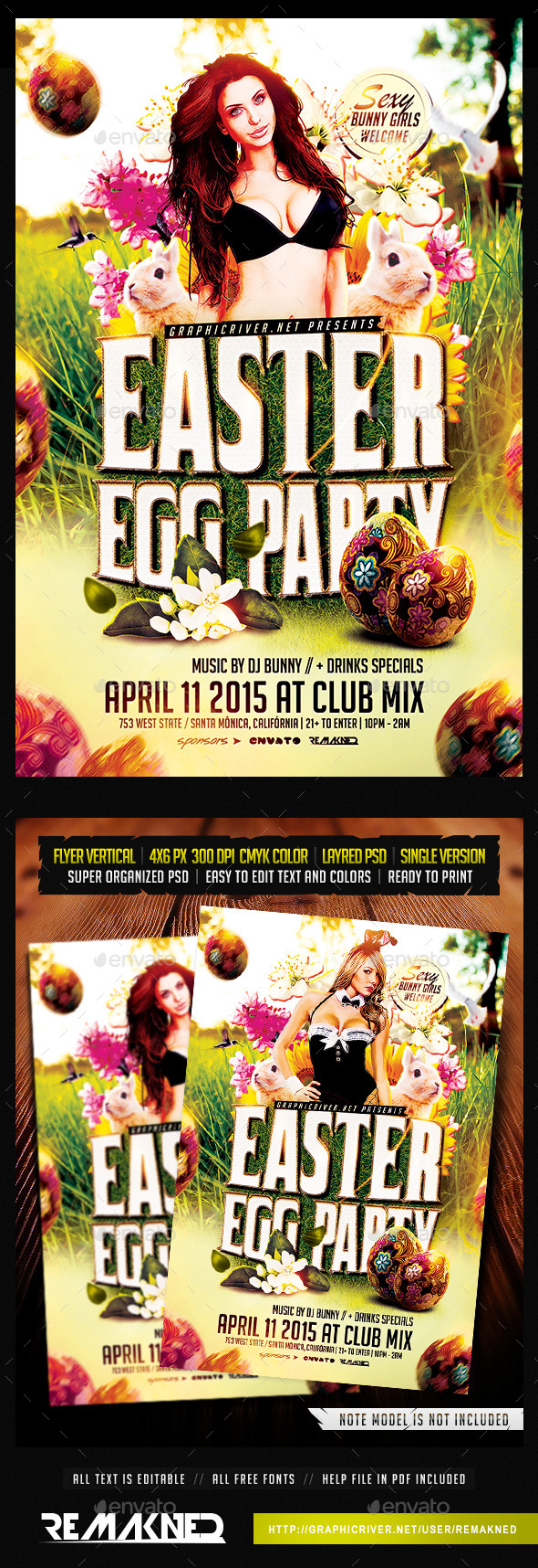 Easter EGG Party | Flyer Template PSD - Flyers Print Templates