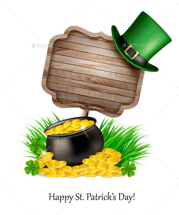 Saint Patrick' Day Background with a Sign - Miscellaneous Seasons/Holidays