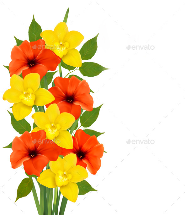Background with Colorful Flowers - Flowers & Plants Nature