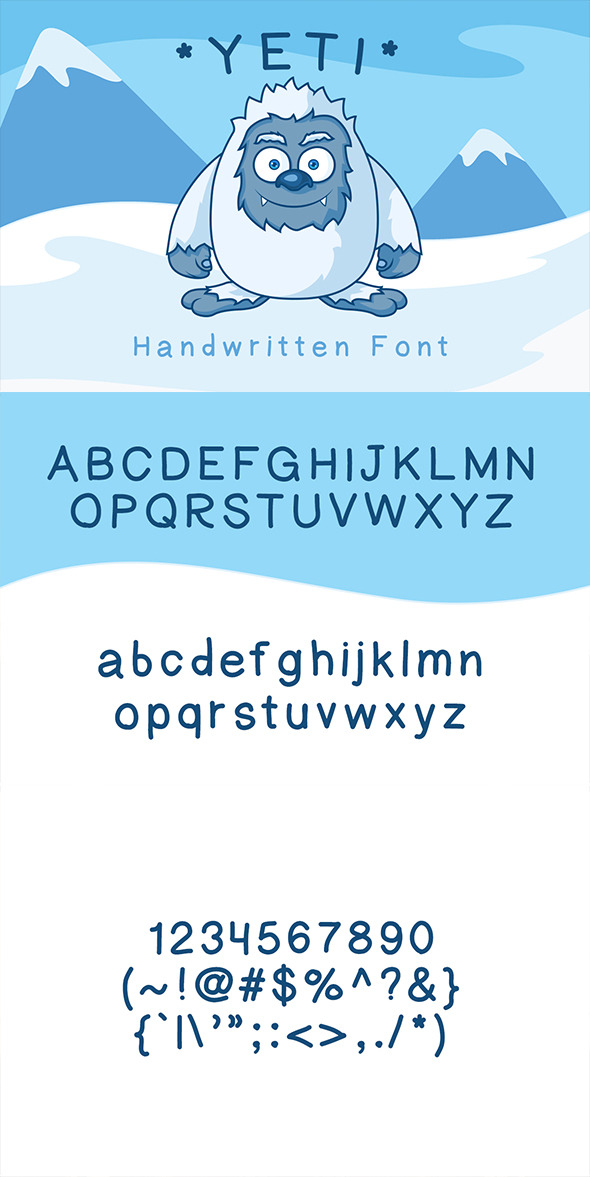 Yeti - Hand Drawn Font - Handwriting Fonts
