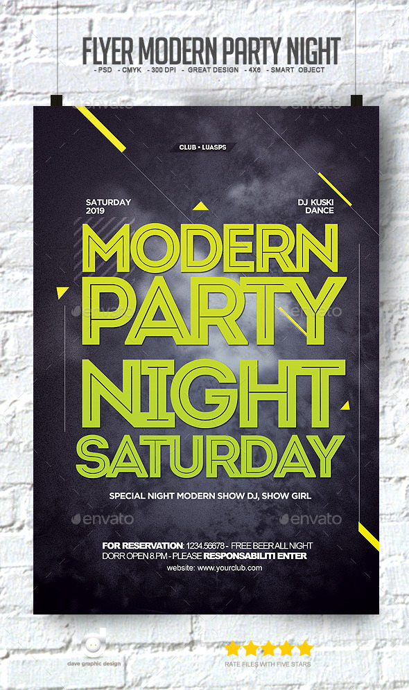 Flyer Modern Party Night - Clubs & Parties Events