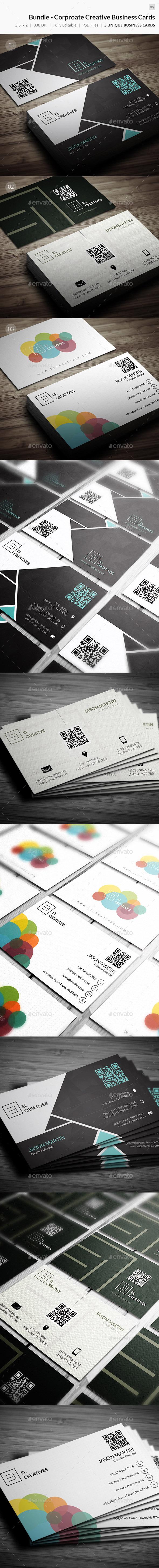 Bundle - Corporate Creative Business Cards - 80 - Creative Business Cards