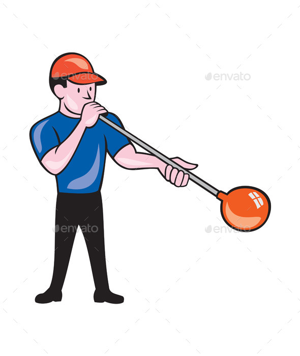 Glassblower Glassblowing Isolated Cartoon - People Characters