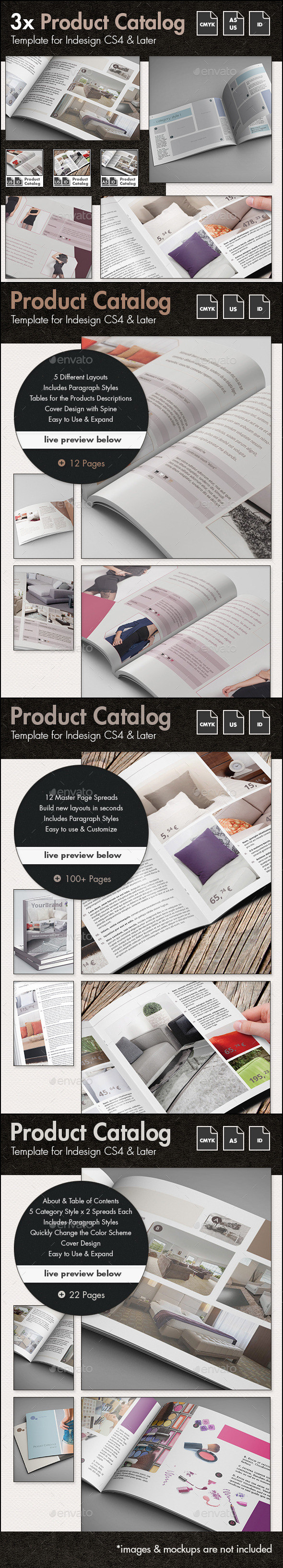 Product Catalog Template Bundle - US Letter and A5 - Catalogs Brochures