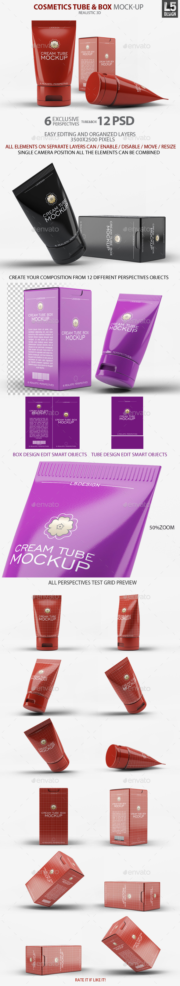 Cosmetics Tube & Box Mock-Up - Miscellaneous Product Mock-Ups