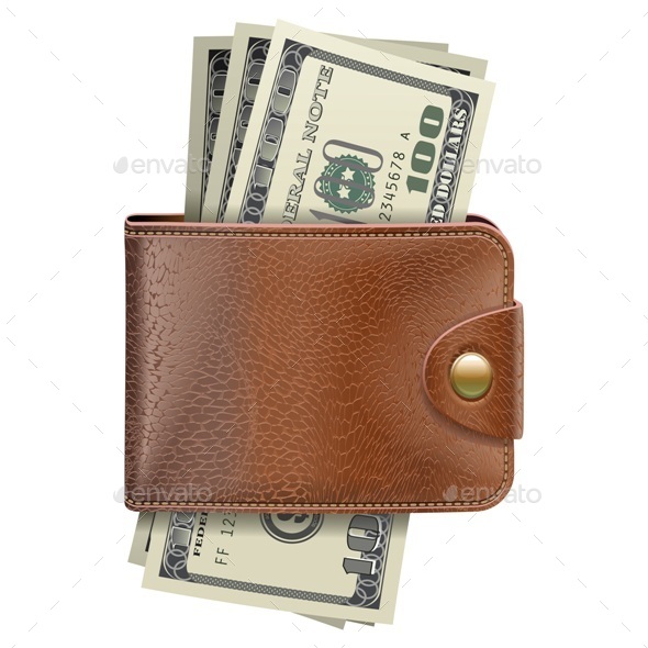 Wallet with Money - Man-made Objects Objects