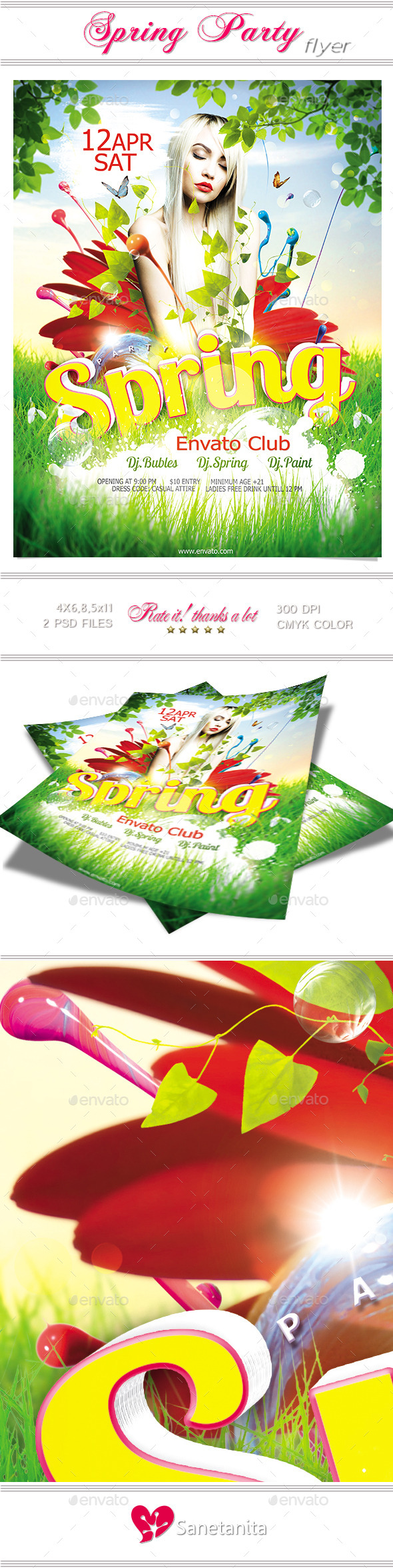 Spring Party Flyer - Clubs & Parties Events