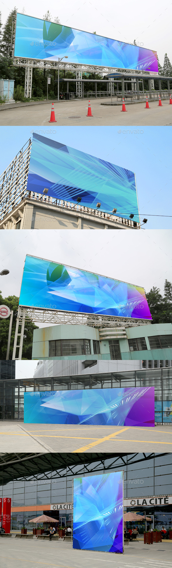 5 Poster Mockups Outdoor - Signage Print