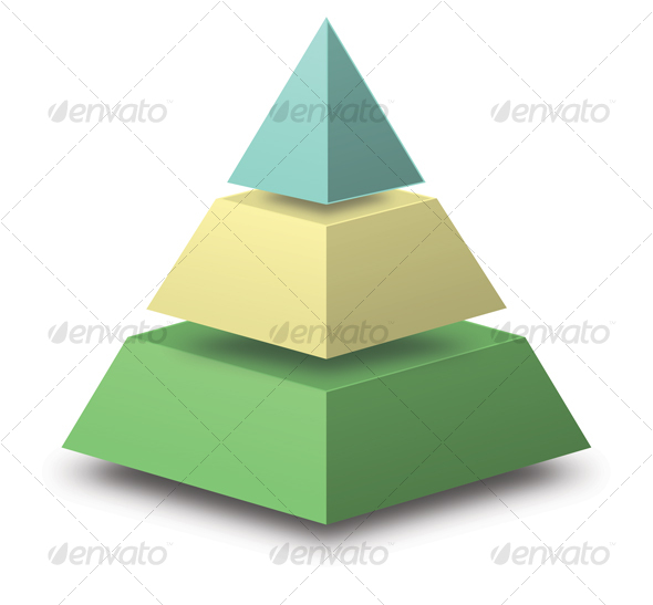 3D Pyramid with floating sections - Objects Illustrations