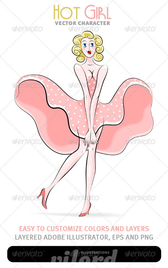 Hot Girl Vector Character