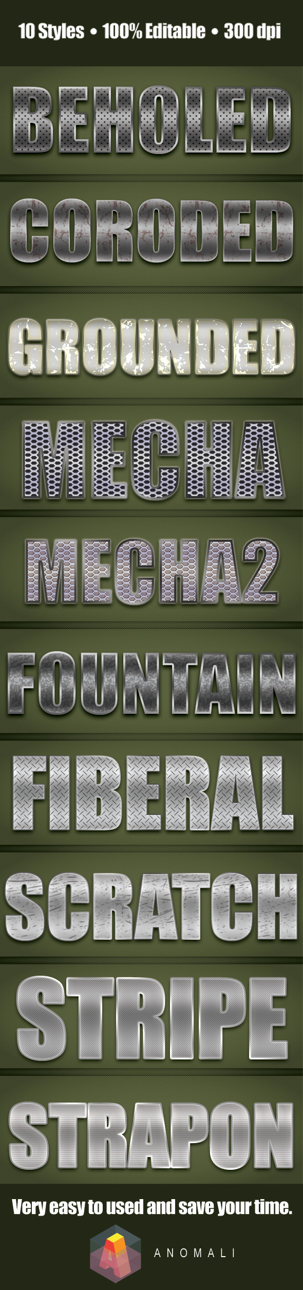Premium Metalic Chrome and Iron Style - Text Effects Styles