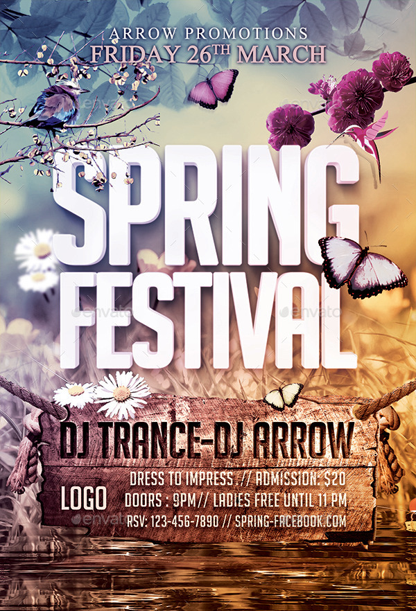 Spring Festival Flyer Template by Arrow3000 | GraphicRiver