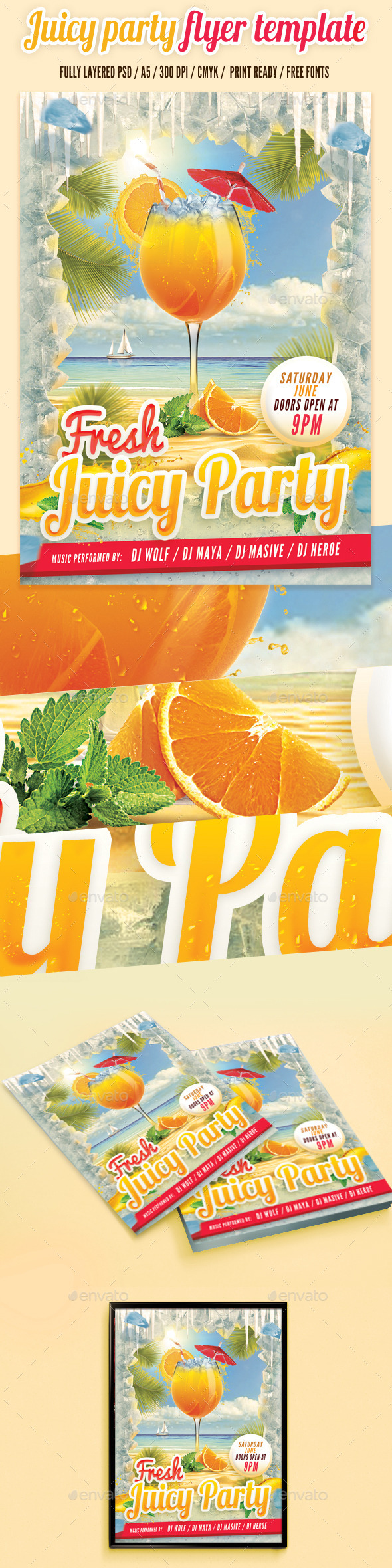 Juicy Party Flyer Template - Clubs & Parties Events