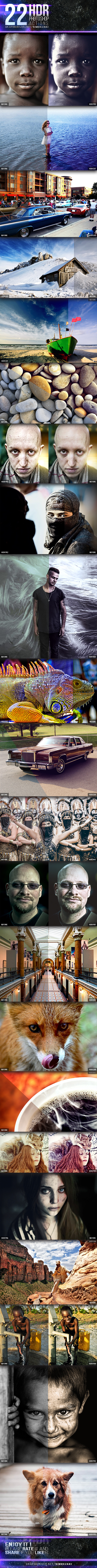 22 HDR Photoshop Actions - Photo Effects Actions