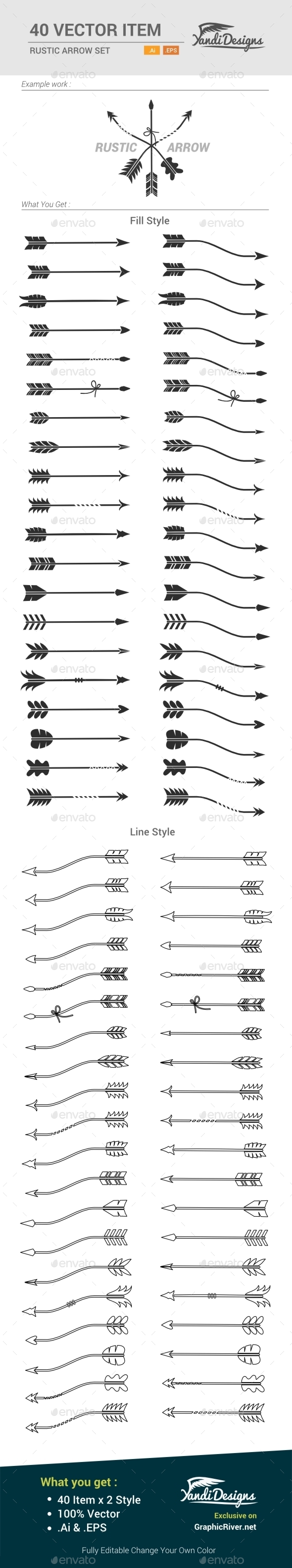 Rustic Arrow Set - Decorative Symbols Decorative