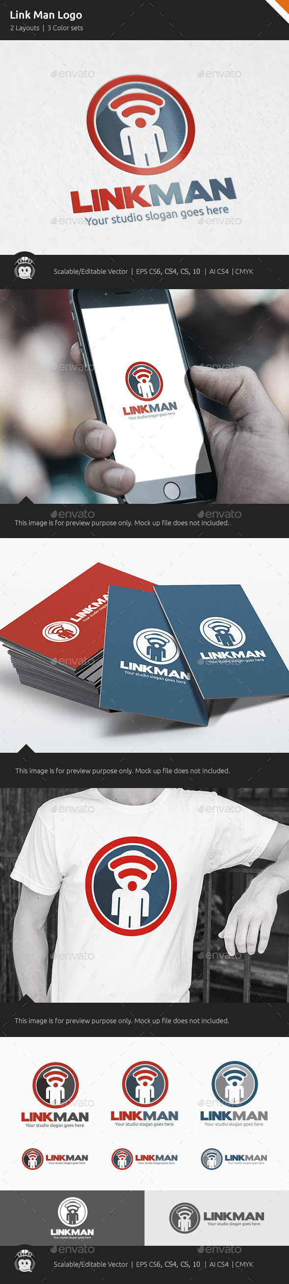 Link Man Logo - Symbols Logo Templates
