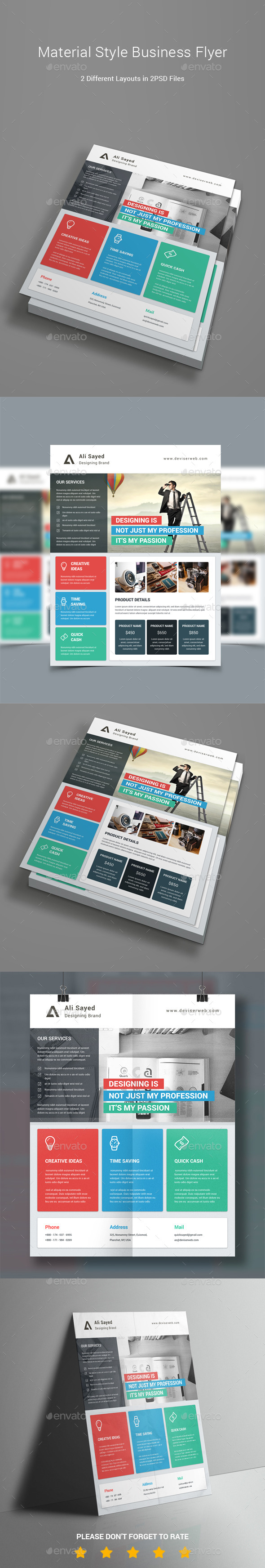 Material Style Business Flyer - Corporate Flyers
