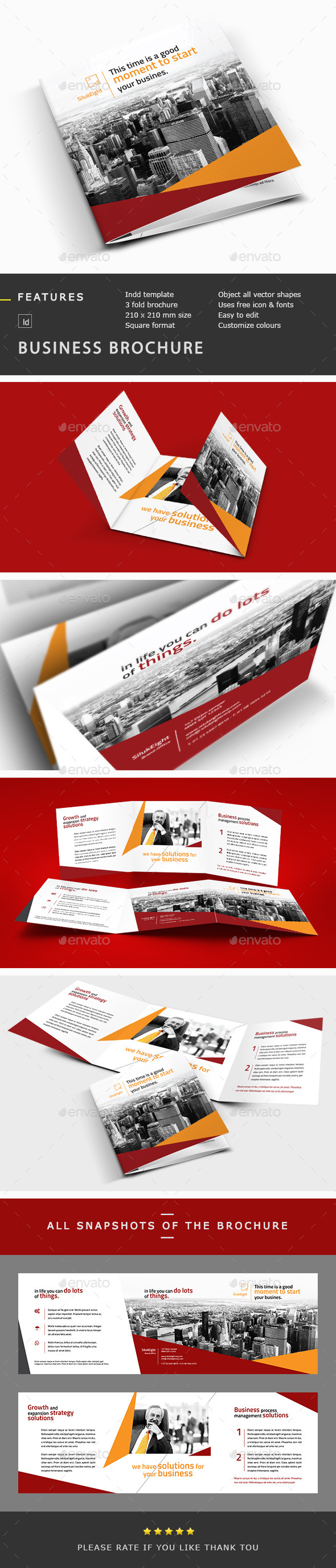 Business Corporate Trifold Brochure Template - Corporate Brochures
