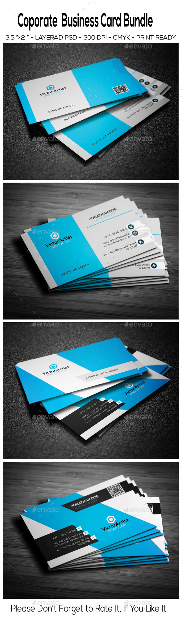 Corporate Business Card Bundle 01 - Corporate Business Cards
