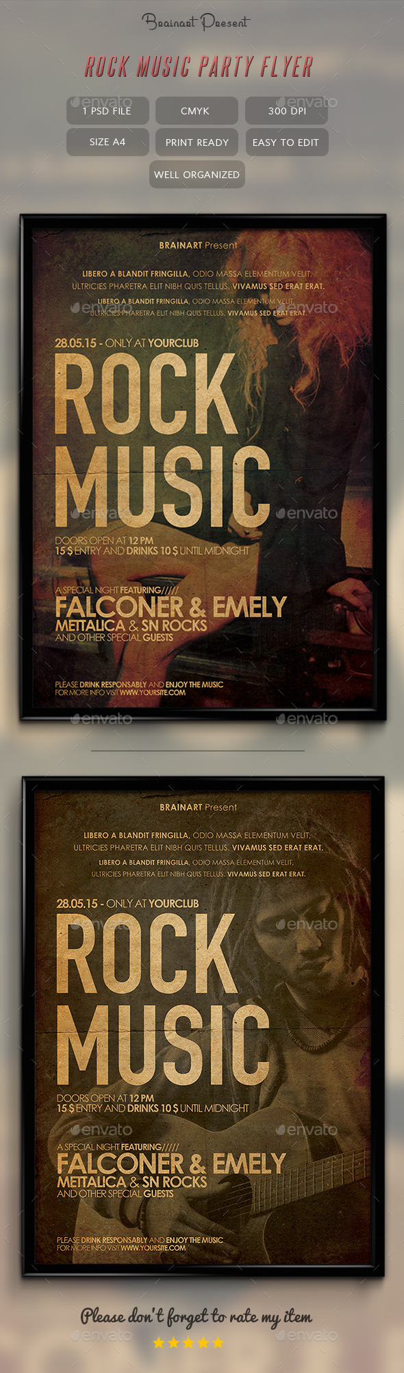 Rock Music Flyer / Poster - Concerts Events
