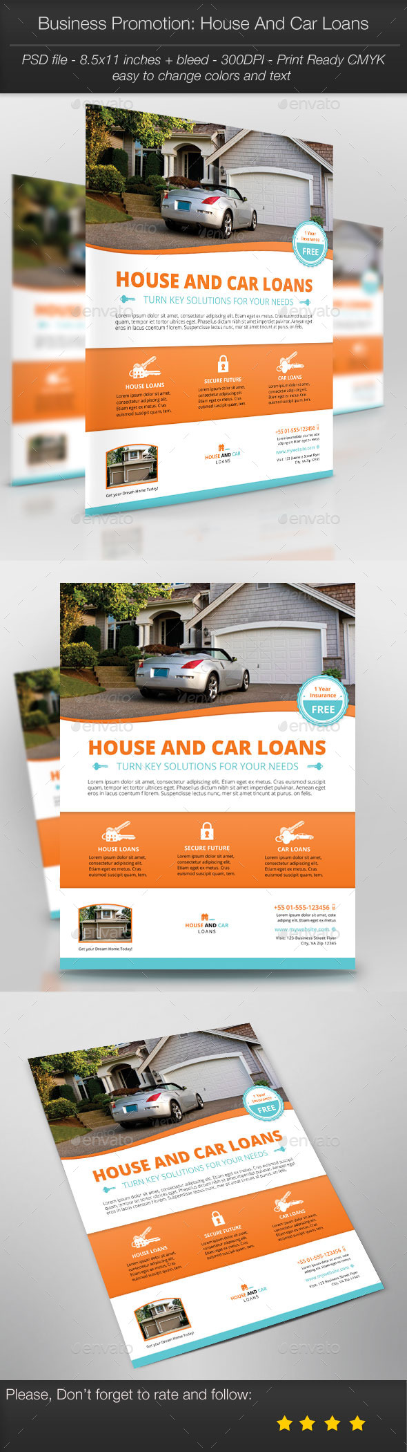 Business Promotion: House And Car Loans - Corporate Flyers