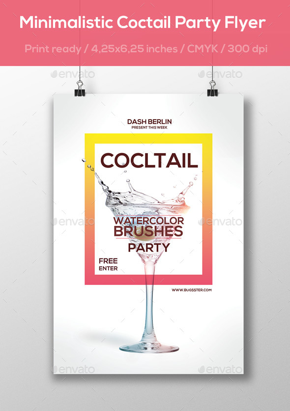 Minimalistic Cocktail Party Flyer - Print Templates