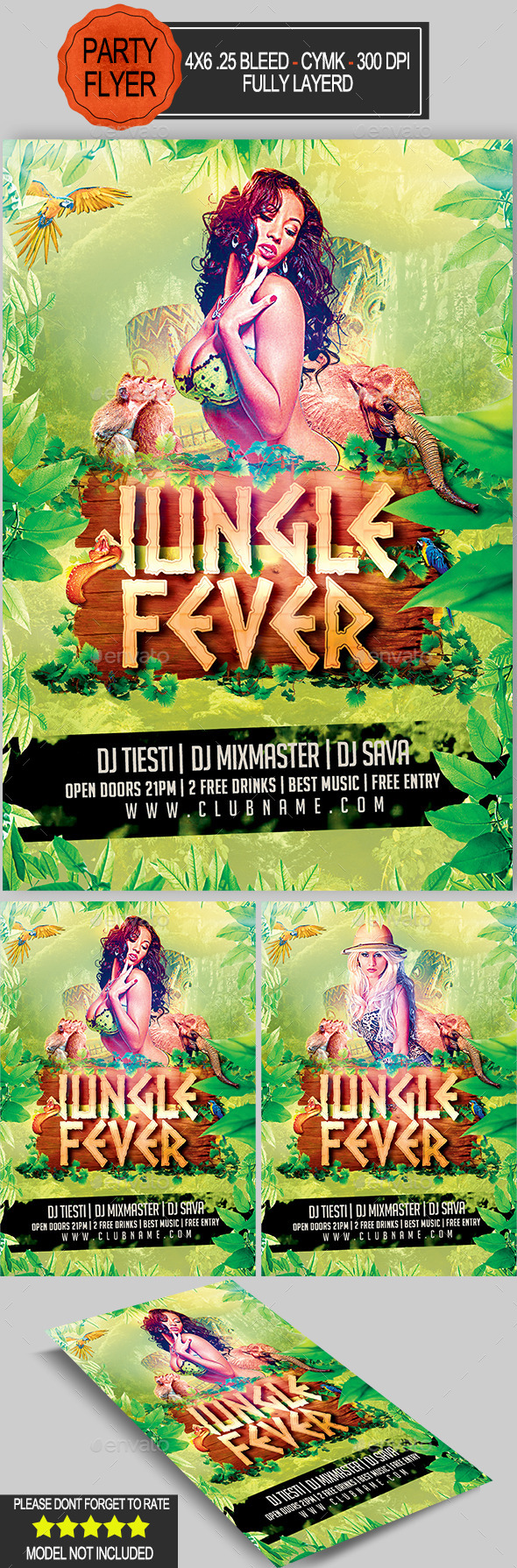 Jungle Fever Flyer - Clubs & Parties Events