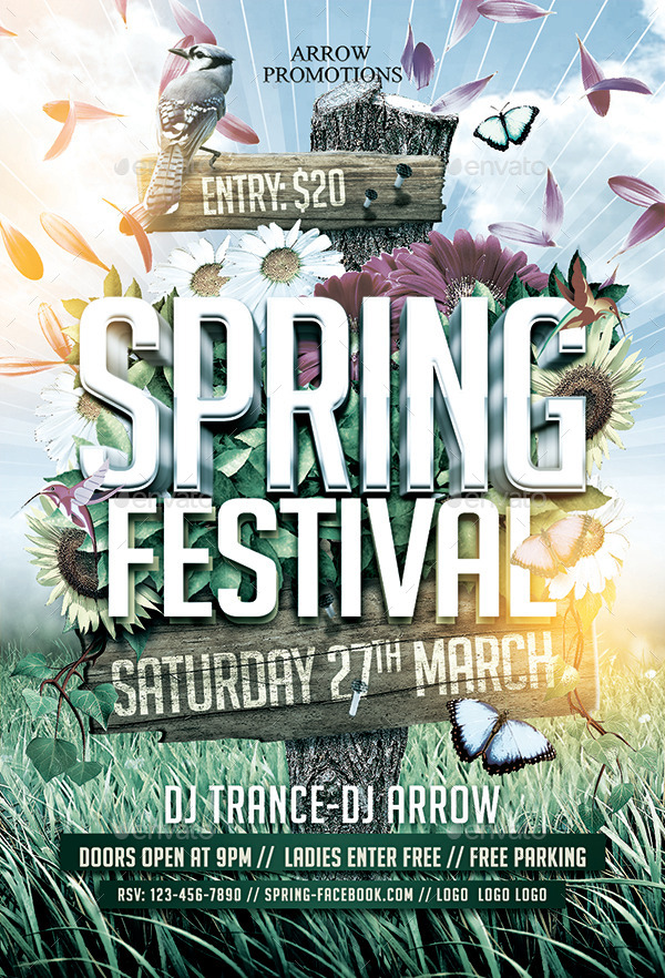 Spring Festival Flyer Template, Print Templates | GraphicRiver