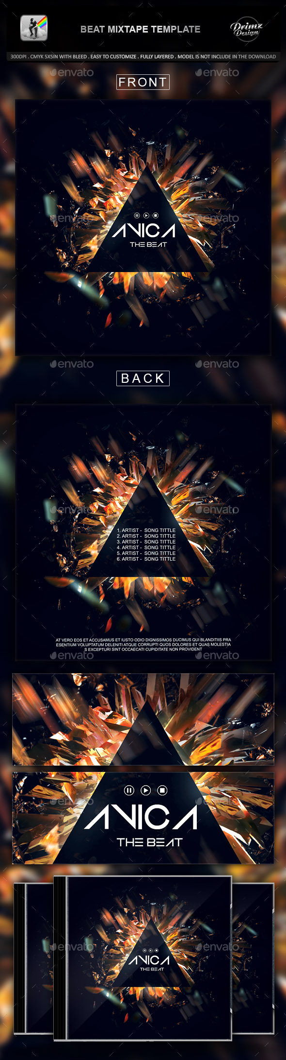 Beat Mixtape Template - CD & DVD Artwork Print Templates