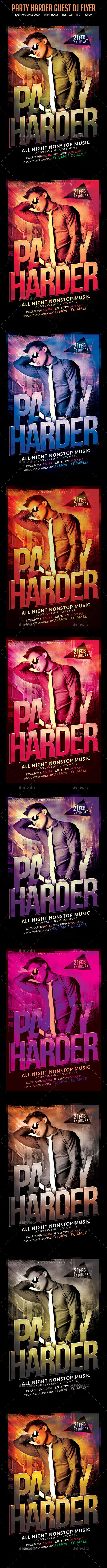 Party Harder Guest Dj Flyer - Clubs & Parties Events