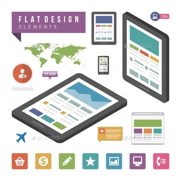 Tablet Infographic Design Element - Web Technology