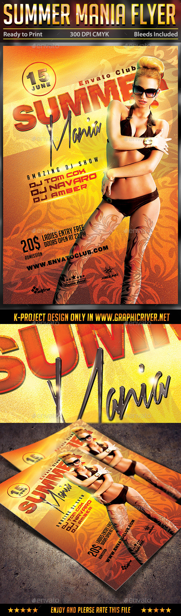 Summer Mania Party Flyer - Clubs & Parties Events