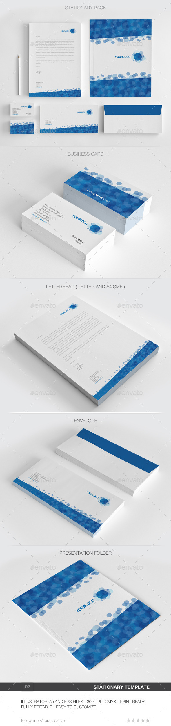 Bubble Concept Stationary Pack - 02 - Stationery Print Templates
