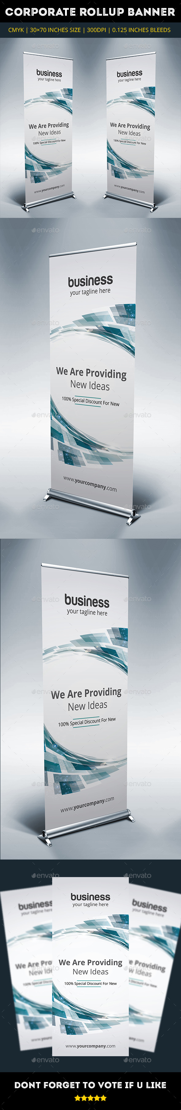 Blue Corporate Rollup Banner Vol7 - Signage Print Templates