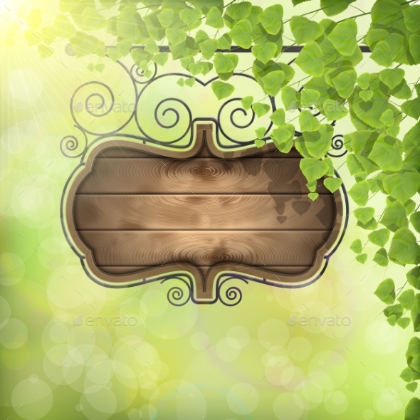 Vintage Signboard on Nature Background - Backgrounds Decorative