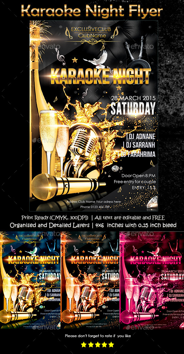 Karaoke Night Flyer - Clubs & Parties Events
