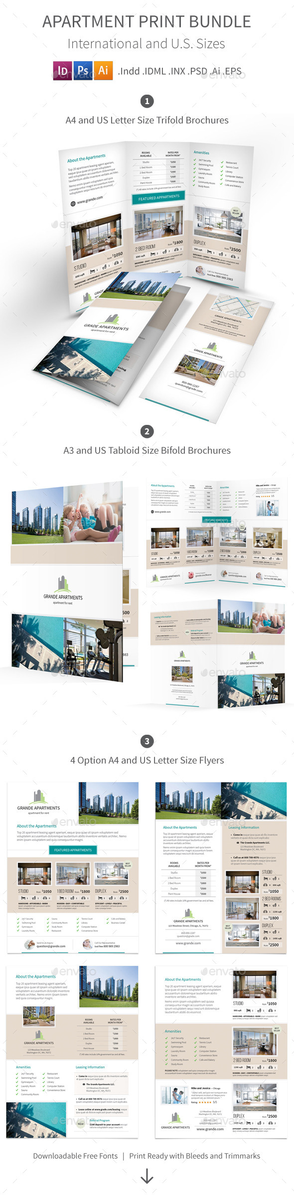 Apartment Real Estate Print Bundle - Informational Brochures