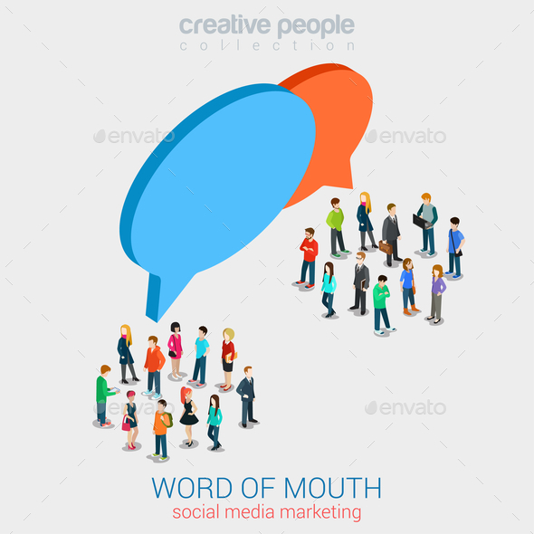 Social Marketing Word of Mouth Gossip - People Characters