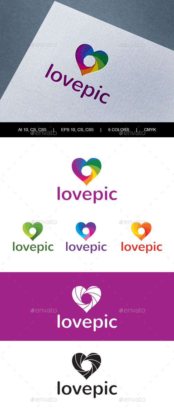 Lovepic Abstract Heart Photography Logo - Abstract Logo Templates