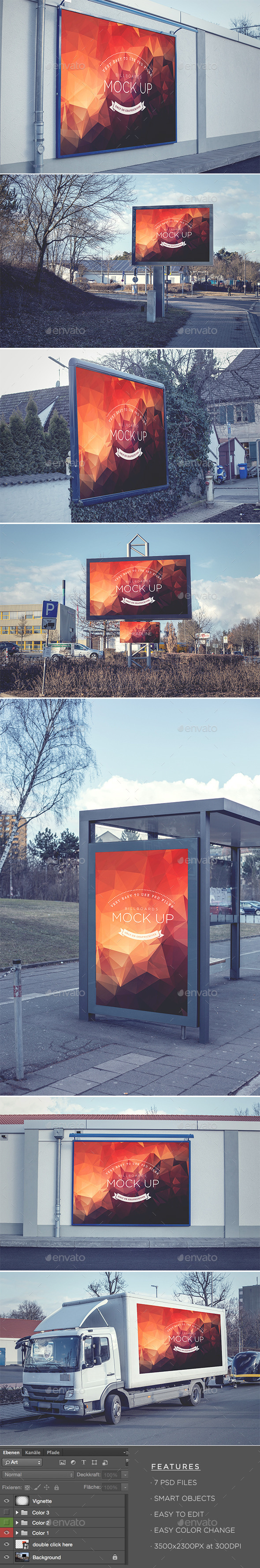 Billboards - Realistic Mock Up - Signage Print