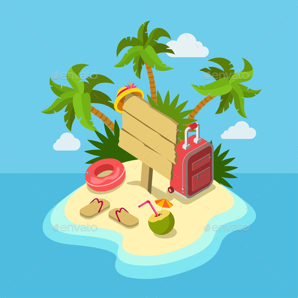 Tropic Island Beach - Travel Conceptual
