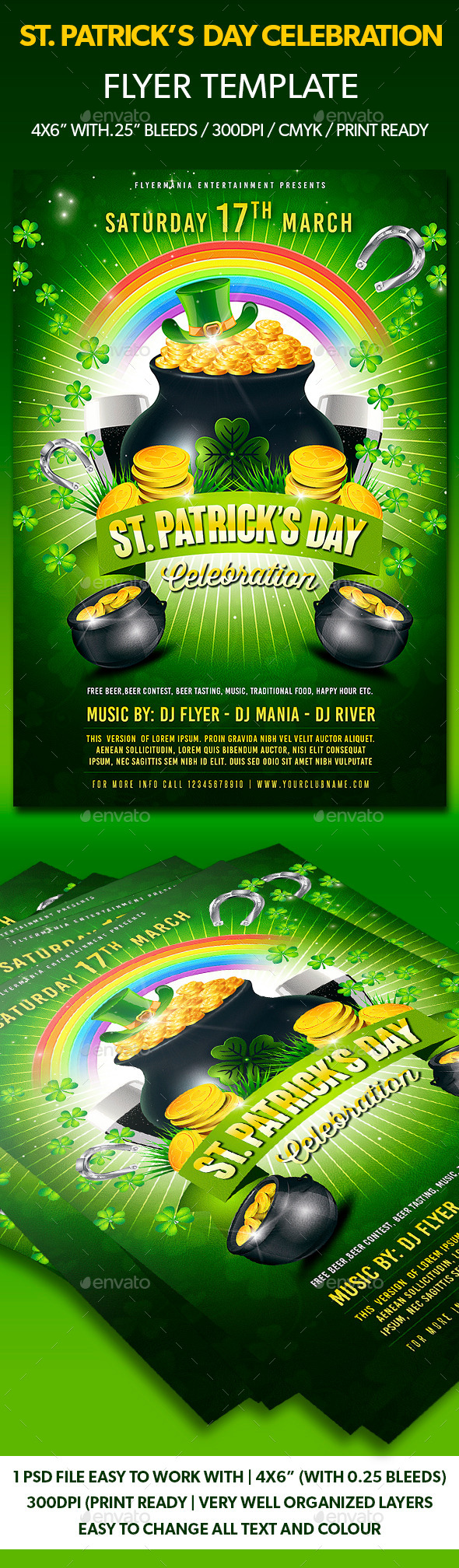 St. Patrick's Day Celebration Flyer Template - Flyers Print Templates